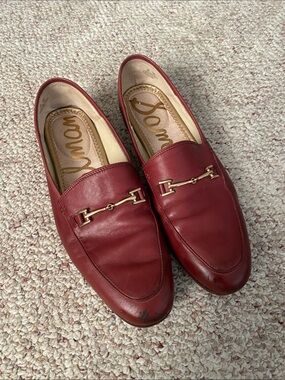 Sam Edelman SZ 9 Maroon Burgandy Leather Horsebit Loafers